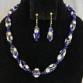 Vintage Smithsonian Institution Murano Glass Bead Necklace and Clip on Earrings