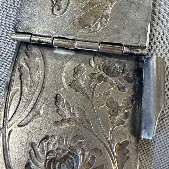 Antique Art Nouveau Silver Chatelaine Notebook Holder with Pencil